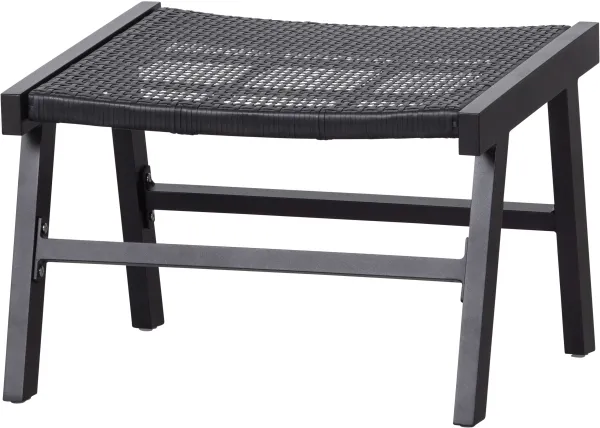 WOOOD EXCLUSIVE Puk fotstöd, för inomhus- och utomhusbruk - svart polyeten och aluminium (57x54)