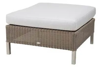 Cane-Line Connect fotpall - taupe, vit kudde