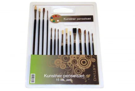 Artino Penselset, sortiment av olika storlekar - 15 st