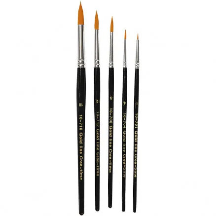 Gold Line-penslar, nr 1–18, L: 2–7 mm, rund, 5 st.
